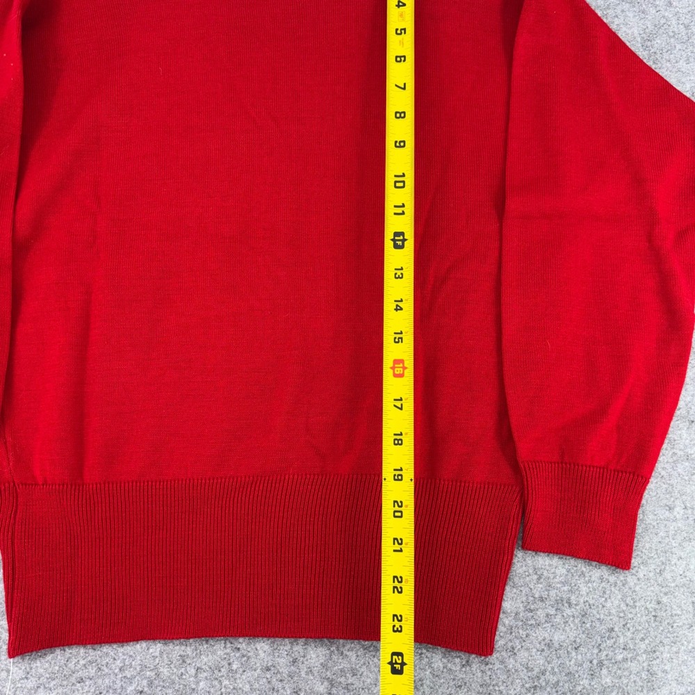 Vintage Koret Red Wool Blend Crest Embroidered Sweater NWT Small BoHo - Picture 6 of 7